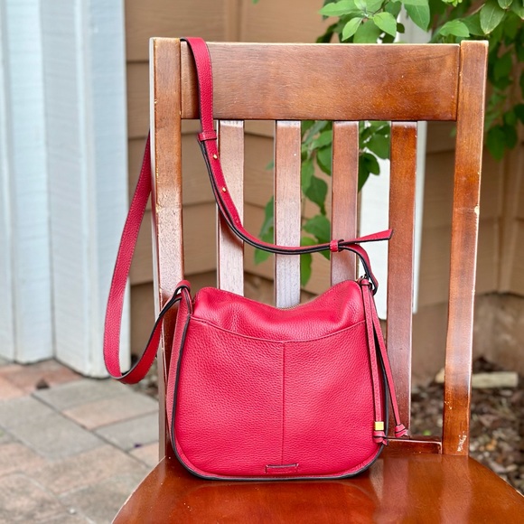 Vince Camuto Hayes Pebbled Leather HOBO Crossbody Bag - New Berry Color - Picture 7 of 15